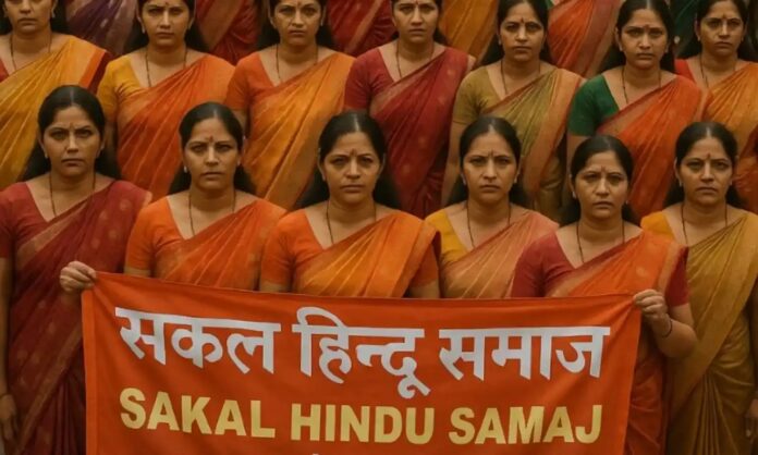 भोपाल में लव जिहाद के खिलाफ प्रदर्शन करते सकल हिंदू समाज के लोग